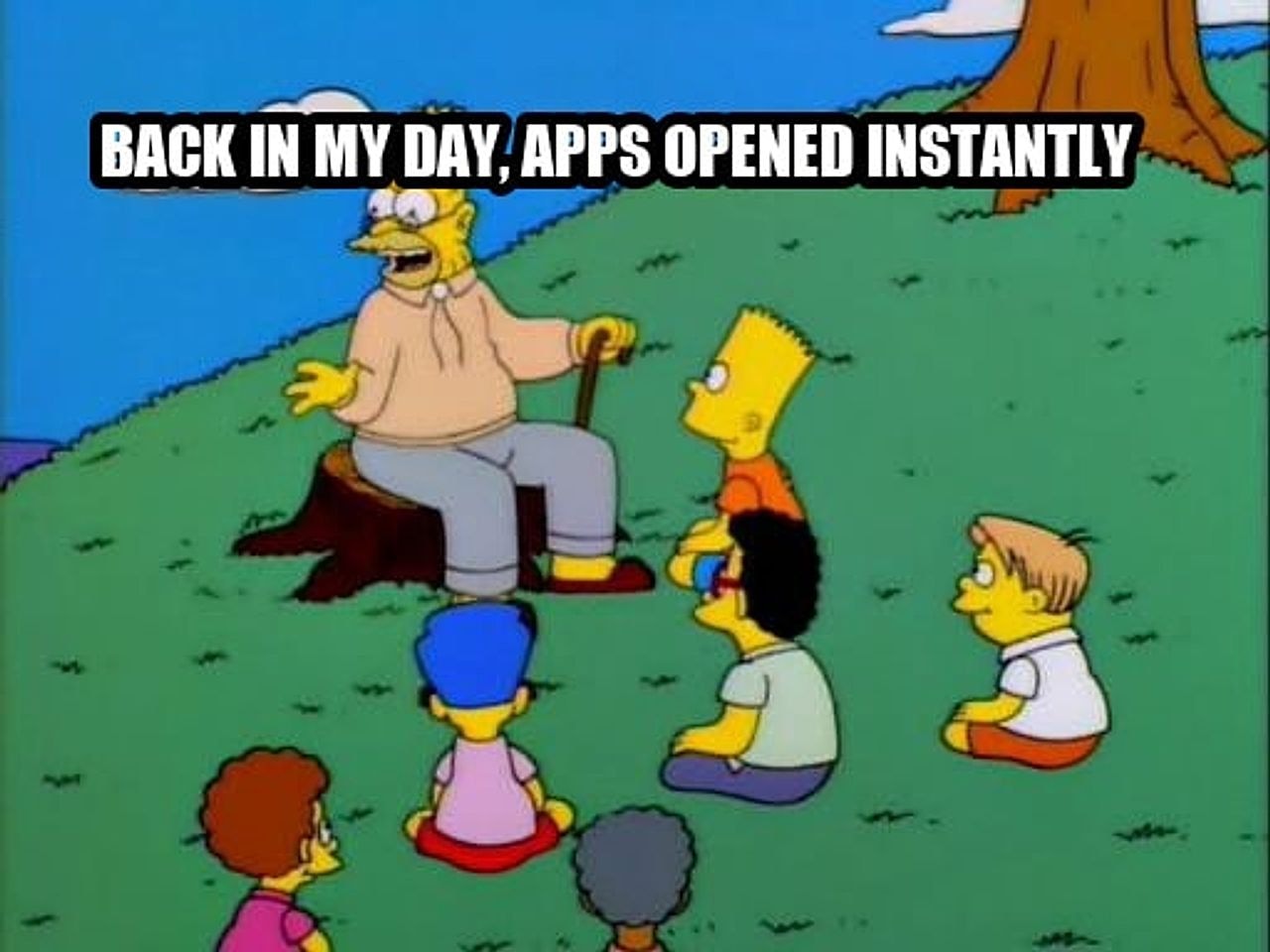 Abe Simpson telling stories seeded example