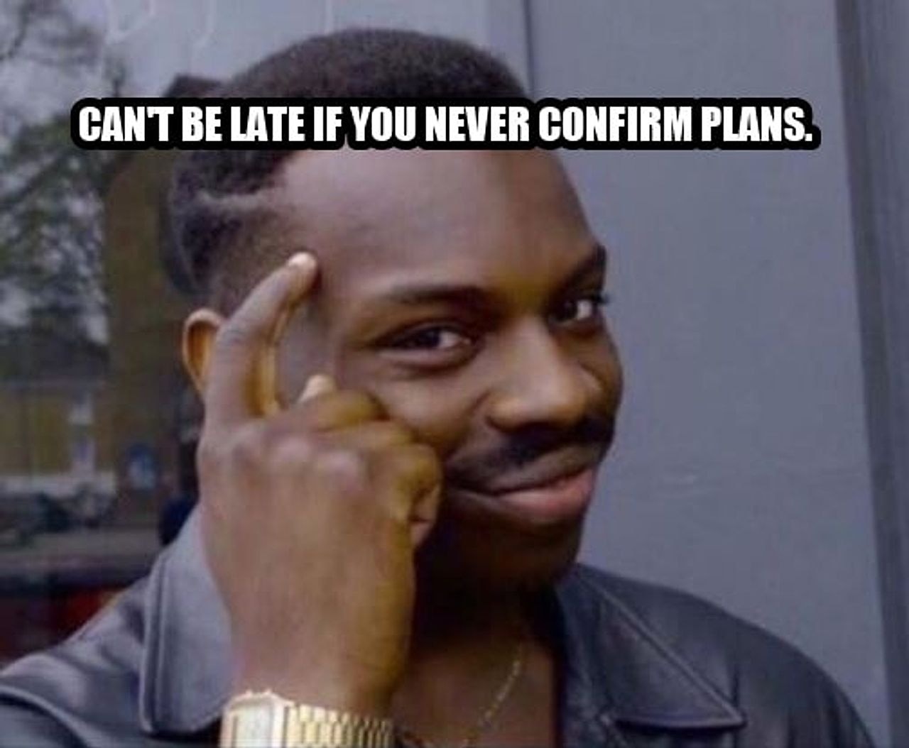 black guy pointing at head seeded example