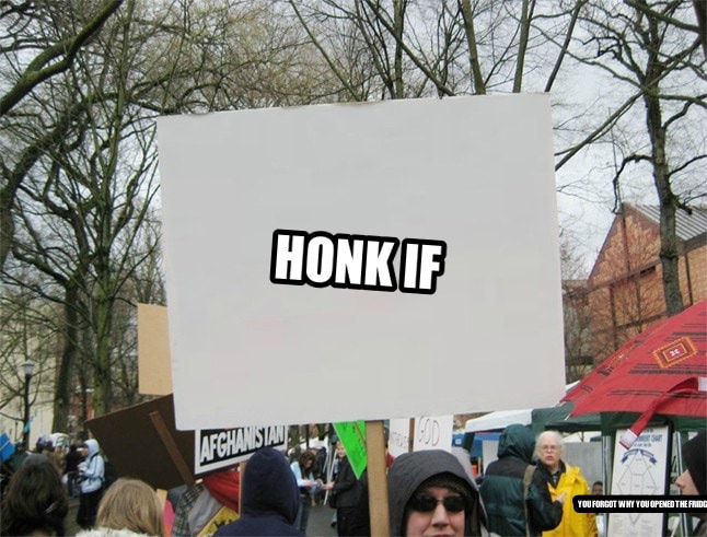 Blank protest sign seeded example