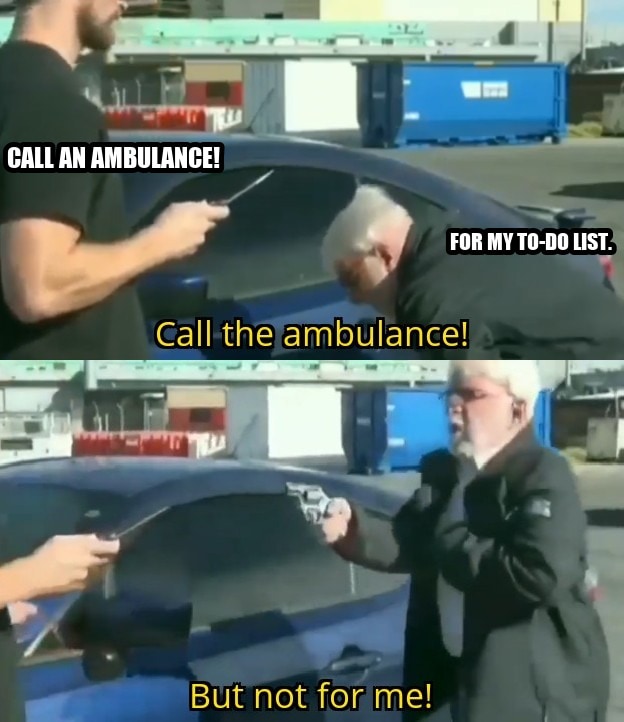 Call an ambulance but not for me seeded example