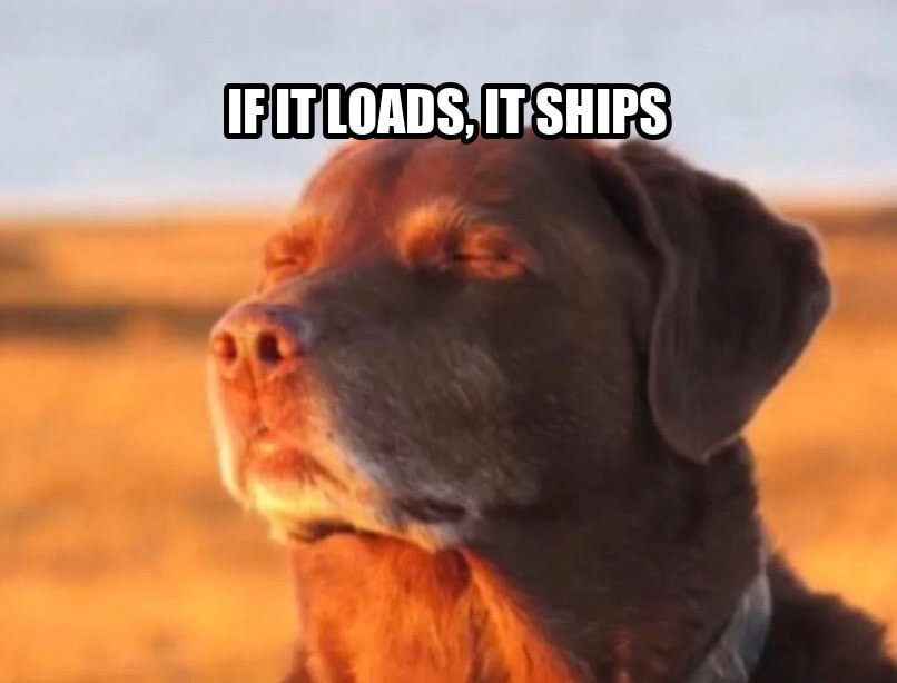 Dog accepting fate seeded example