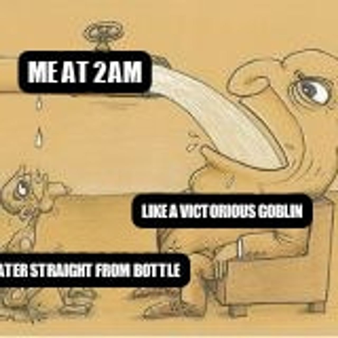 fat man drinking from pipe seeded example