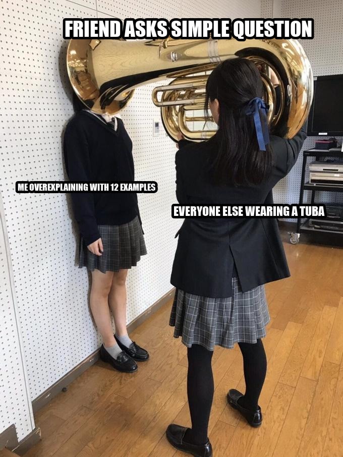 Girl Putting Tuba on Girl's Head seeded example