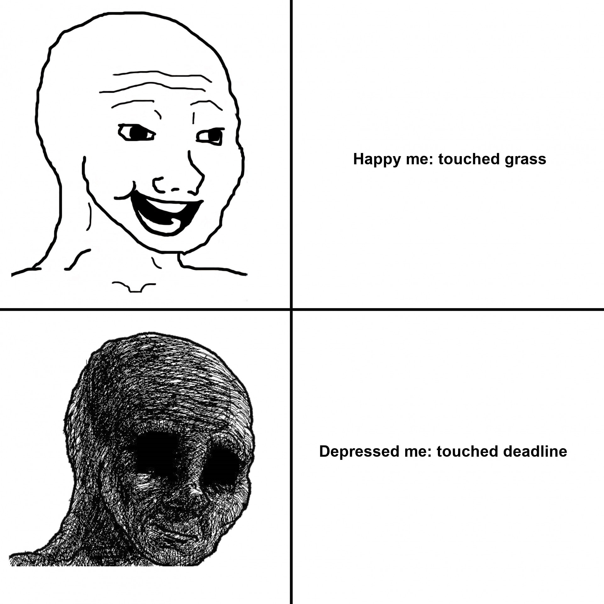 Happy Wojak vs Depressed Wojak seeded example