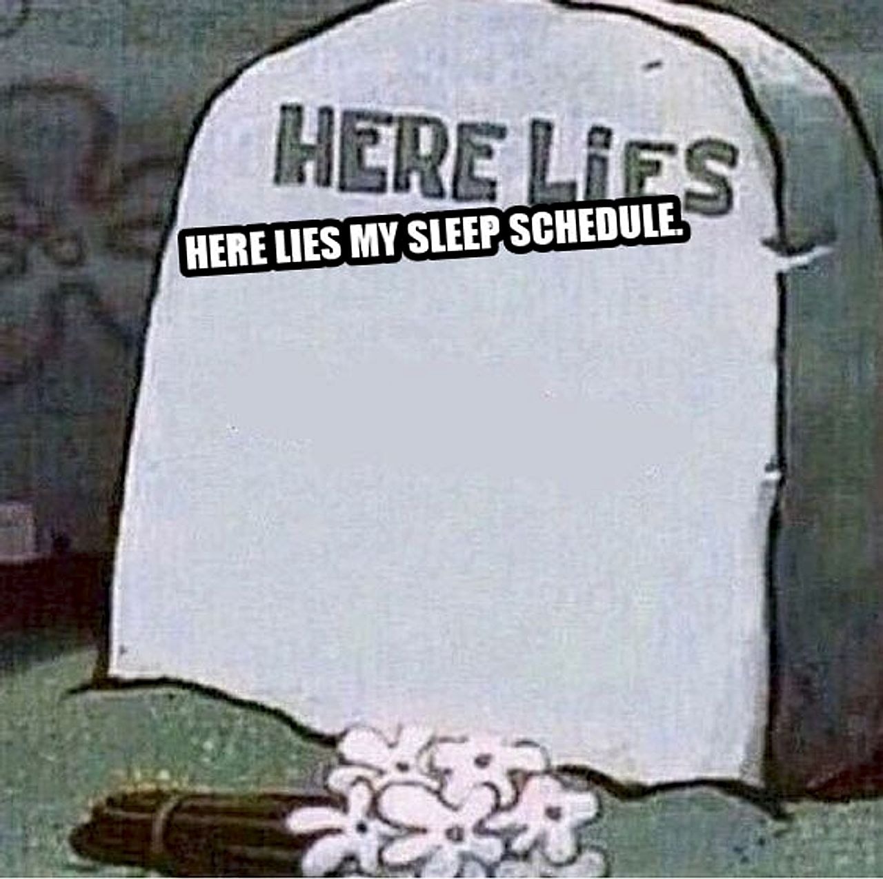 Here Lies Spongebob Tombstone seeded example