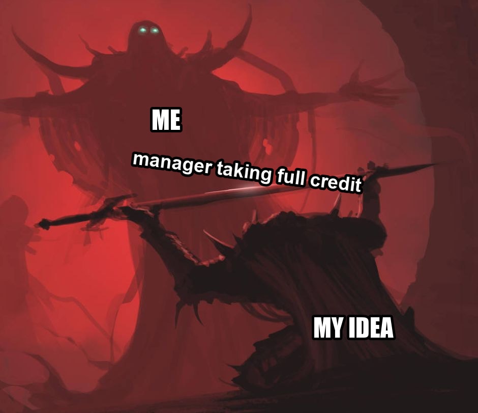 Man giving sword to larger man seeded example