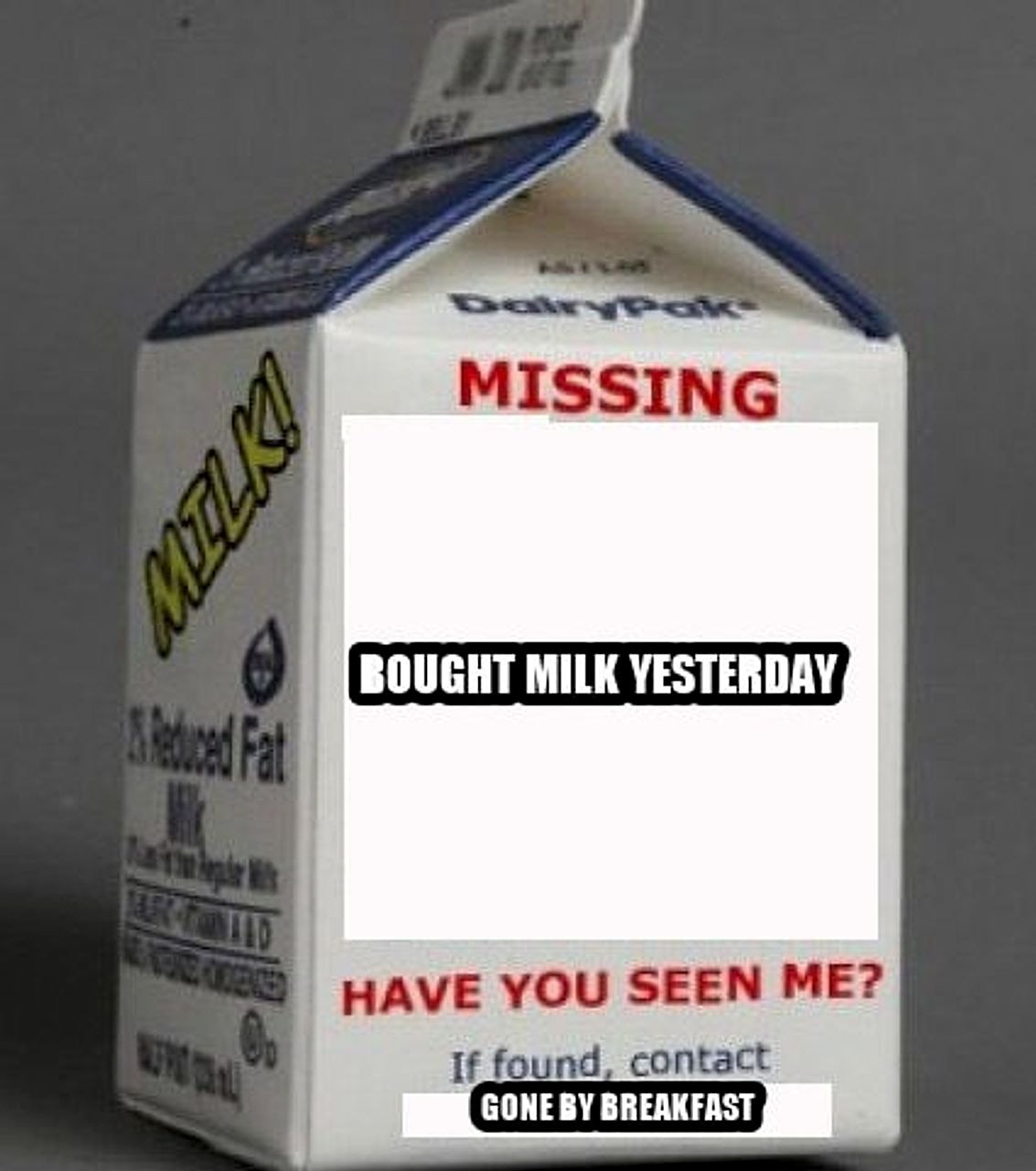 Milk carton seeded example