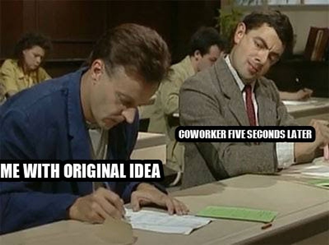 Mr bean copying seeded example