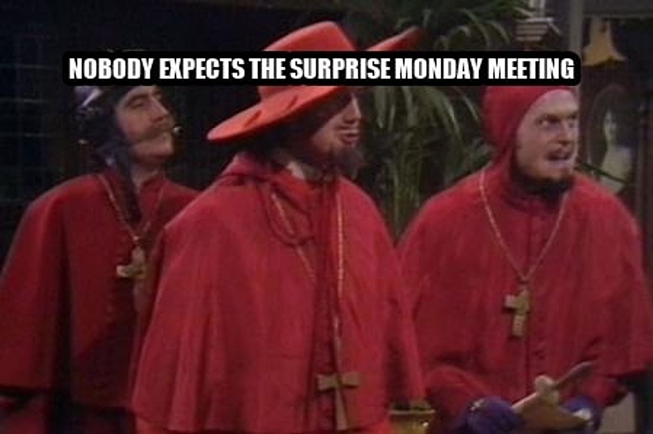 Nobody Expects the Spanish Inquisition Monty Python seeded example