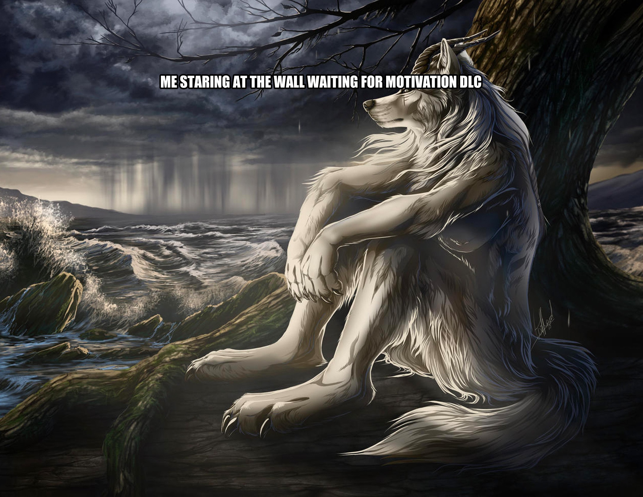 Sitting Wolf seeded example