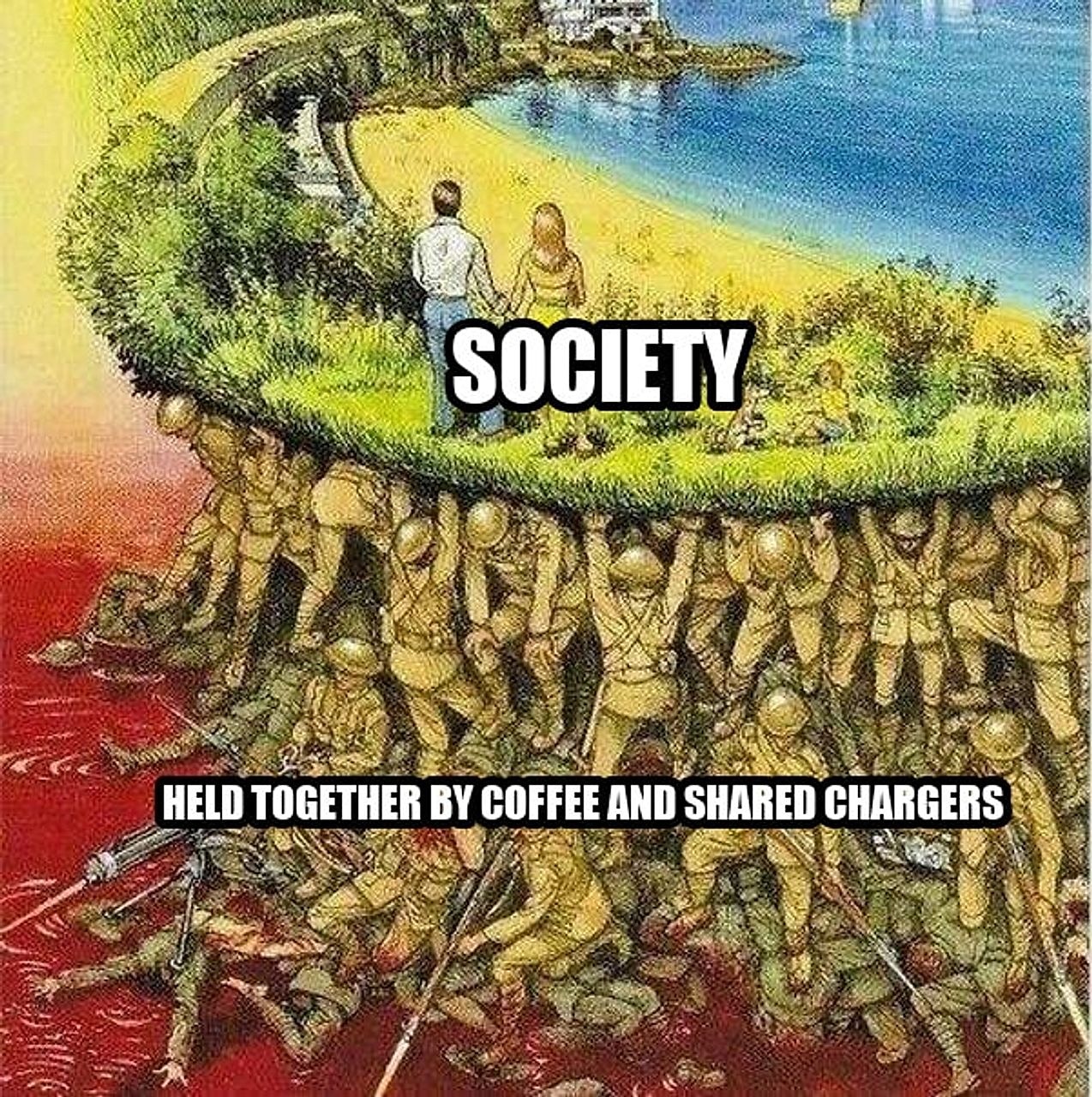 Soldiers hold up society seeded example
