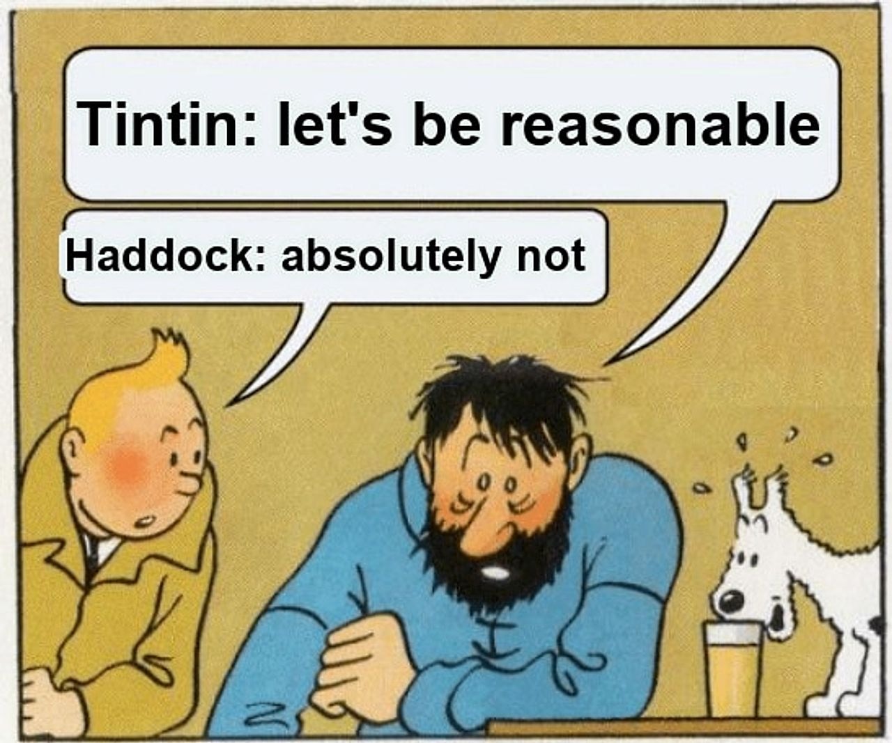 Tintin and Haddock seeded example