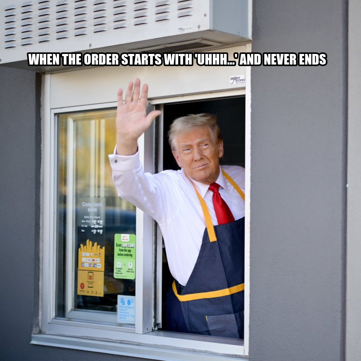 Trump McDonald's Drive-thru seeded example