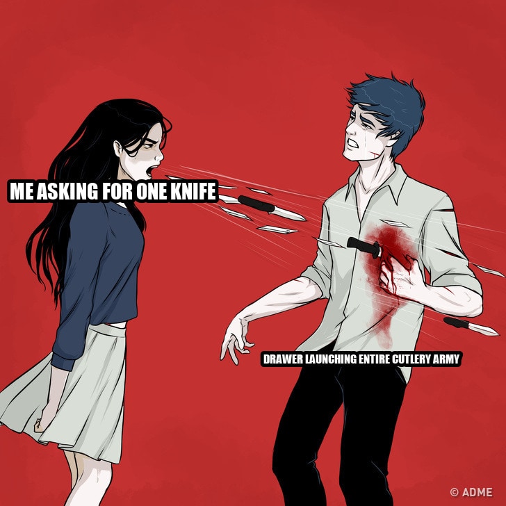 Woman Shouting Knives seeded example