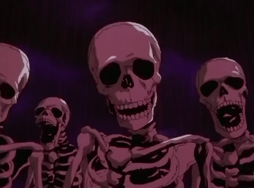 Add text to the Berserk Skeletons Staring Animated reaction GIF template in Memesio. Set width, trim the clip, and make a share-ready GIF meme.