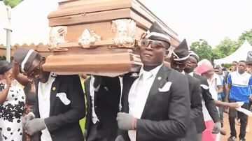 Add text to the Coffin Dance reaction GIF template in Memesio. Set width, trim the 3.5 second clip, and make a share-ready GIF meme.
