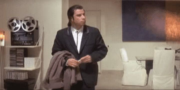 Use the Confused John Travolta Pulp Fiction meme GIF template in Memesio's GIF editor. Add captions, set width, trim the clip, and make a share-ready meme.