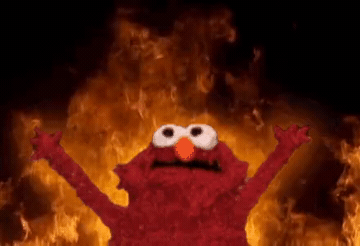 Add text to the Elmo Burn reaction GIF template in Memesio. Set width, trim the clip, and make a share-ready GIF meme.