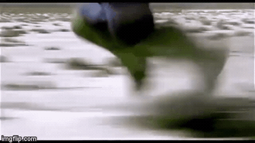 Add text to the Hulk Run reaction GIF template in Memesio. Set width, trim the clip, and make a share-ready GIF meme.
