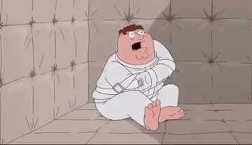 Add text to the Insane Peter reaction GIF template in Memesio. Set width, trim the 4.0 second clip, and make a share-ready GIF meme.