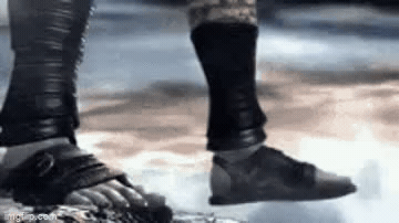 Add text to the Kratos Falling reaction GIF template in Memesio. Set width, trim the clip, and make a share-ready GIF meme.