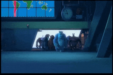 Add text to the Monster Inc. Walking reaction GIF template in Memesio. Set width, trim the clip, and make a share-ready GIF meme.
