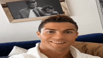 Add text to the Ronaldo Drinking reaction GIF template in Memesio. Set width, trim the 4.8 second clip, and make a share-ready GIF meme.