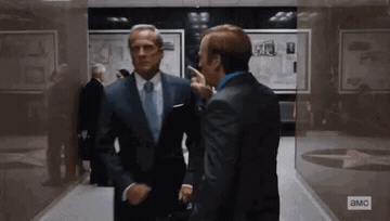 Add text to the Saul Goodman Angry reaction GIF template in Memesio. Set width, trim the clip, and make a share-ready GIF meme.