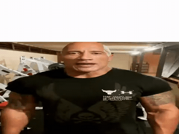Add text to the The Rock Yapping reaction GIF template in Memesio. Set width, trim the clip, and make a share-ready GIF meme.