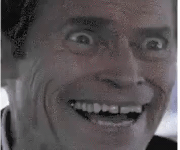 Add text to the Willem Dafoe Evil Laugh reaction GIF template in Memesio. Set width, trim the clip, and make a share-ready GIF meme.