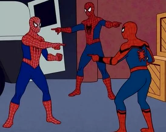 Meme template 3 Spiderman Pointing