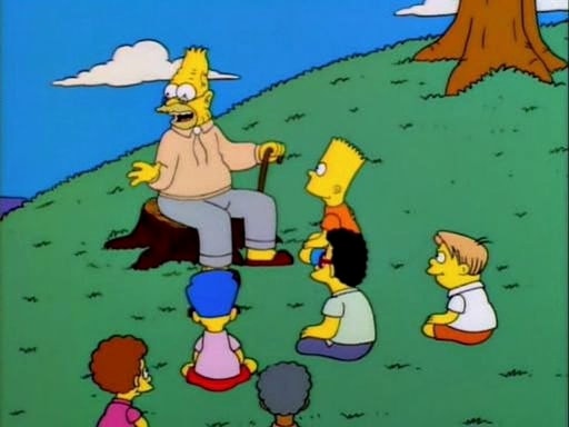 Meme template Abe Simpson telling stories