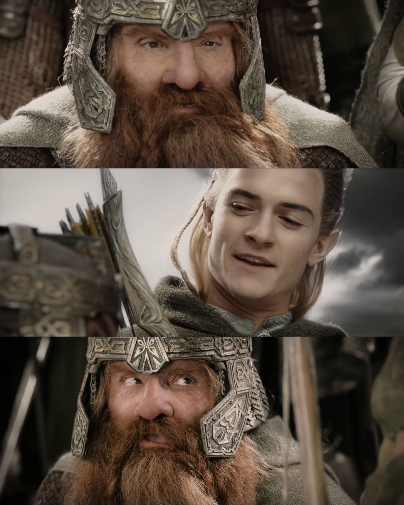 Gimli and Legolas dying, Never thought I'd die fighting side by side with an Elf