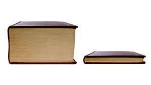 Large book small book, thick book thin book