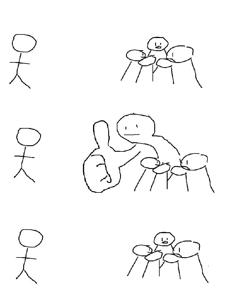 Meme template Big thumb guy