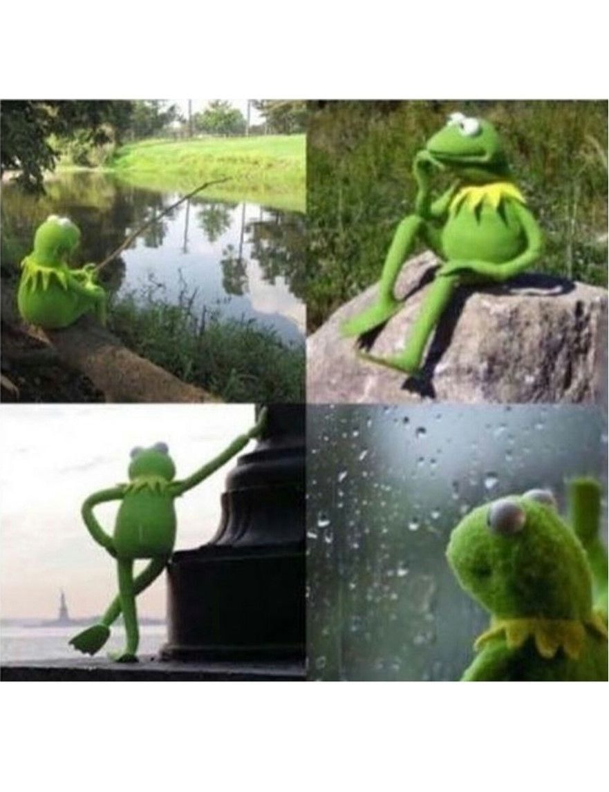 Meme template blank kermit waiting