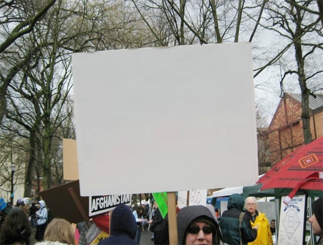 Meme template Blank protest sign