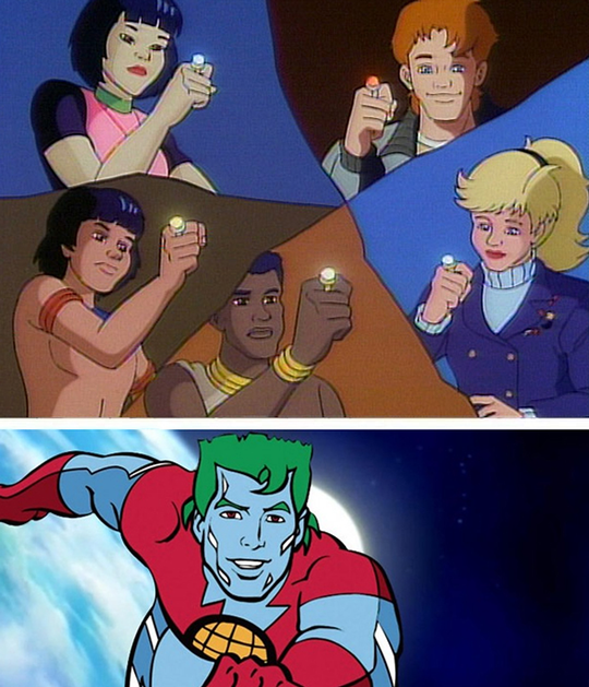 Meme template Captain planet with everybody