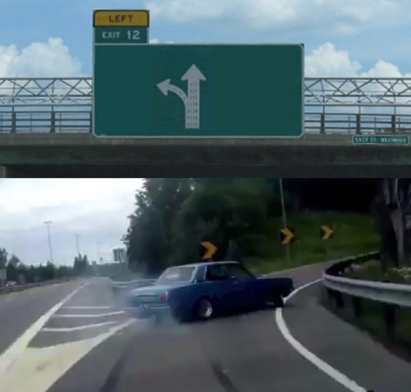 Meme template Car Drift Meme
