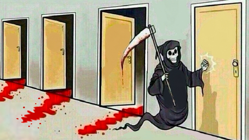 Meme template death knocking at the door