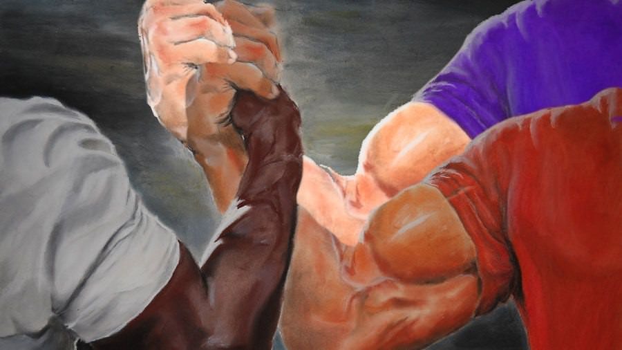 Meme template Epic Handshake Three Way
