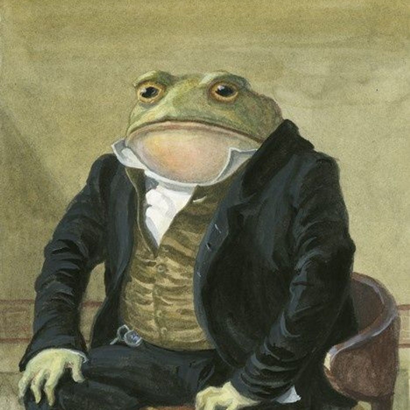 frog, sitting, suit, painting, gentlemen, wednesday, fancy, toad