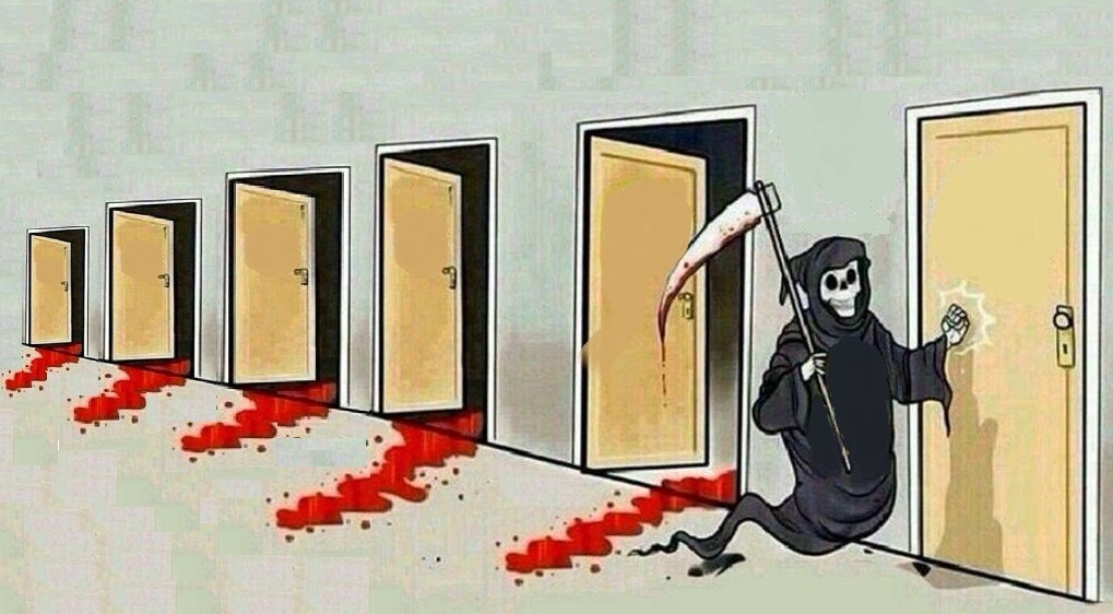 Meme template Grim Reaper Knocking Door