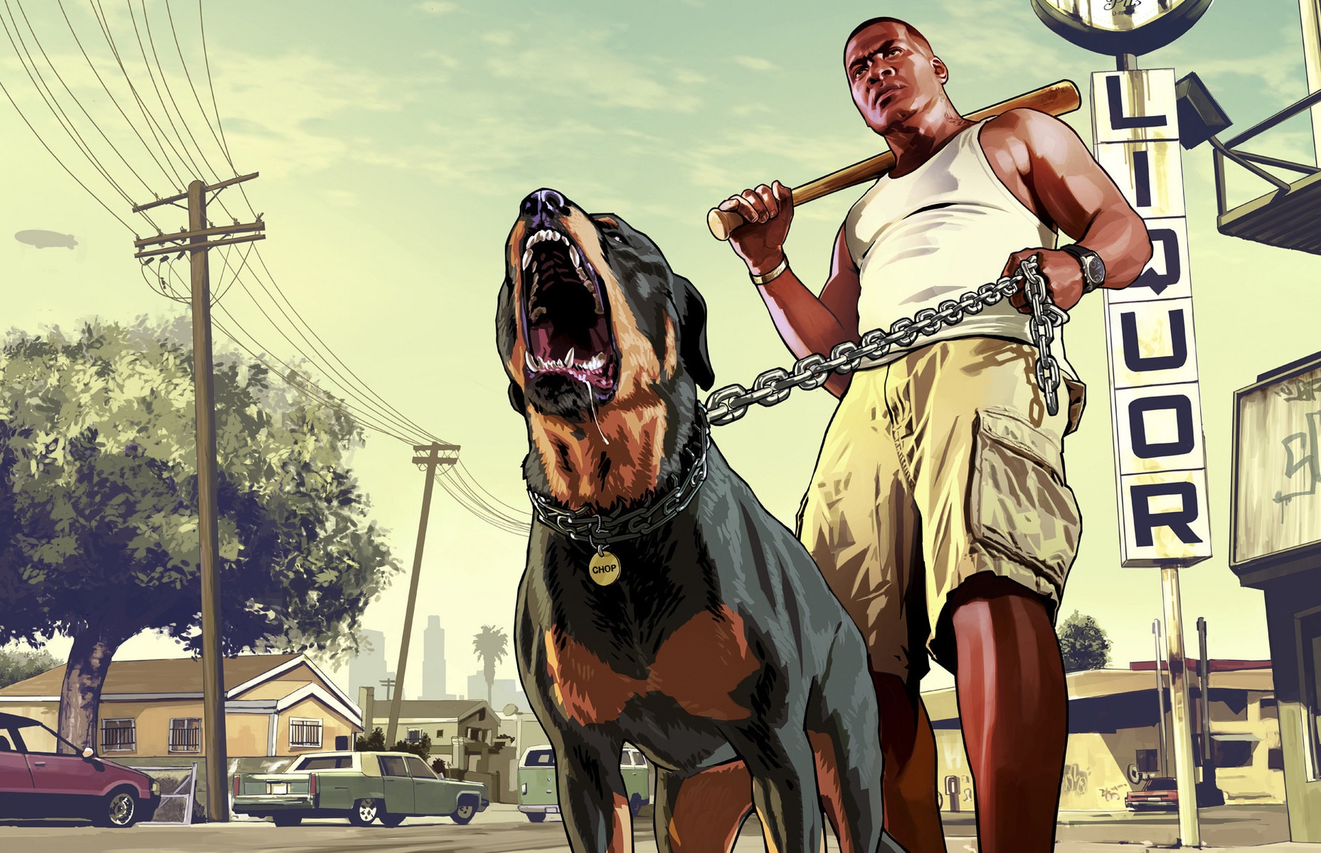 Meme template GTA 5 Franklin and his dog Chop