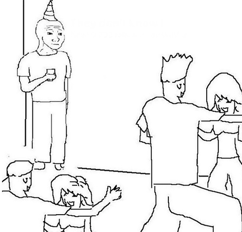 Meme template Guy in corner of party