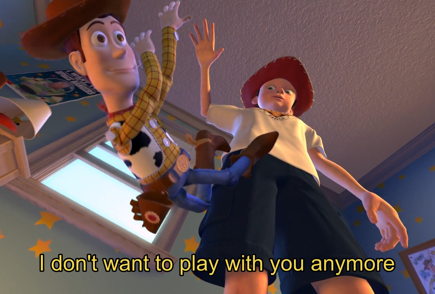 I dont want to play with you anymore, toy story, woody