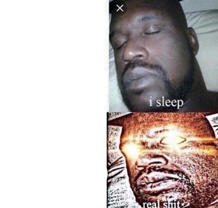 Meme template i sleep real shit
