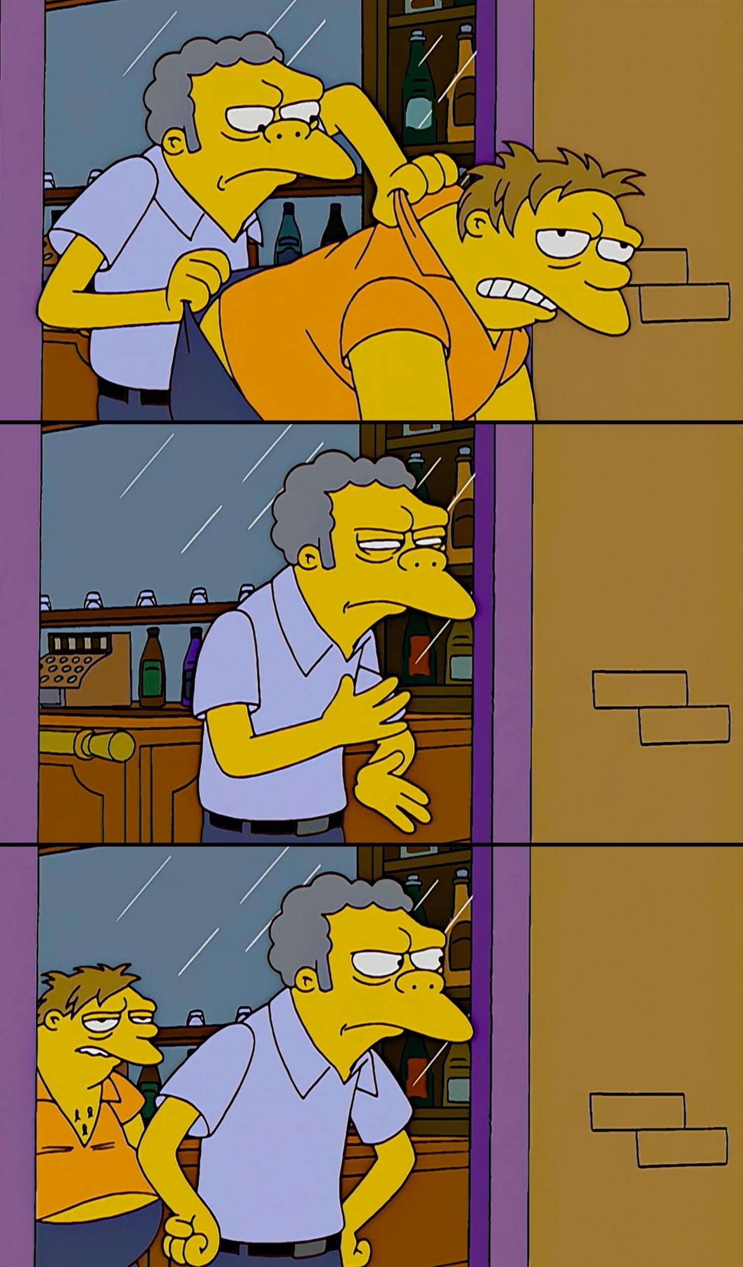 Meme template Kicking out Simpsons