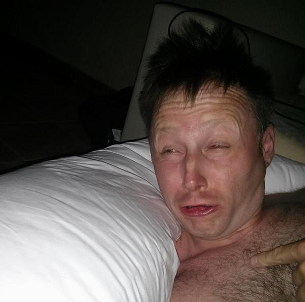 Meme template Limmy waking up