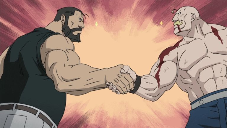 Full Metal Alchemist, FMA handshake, Alex Armstrong handshake